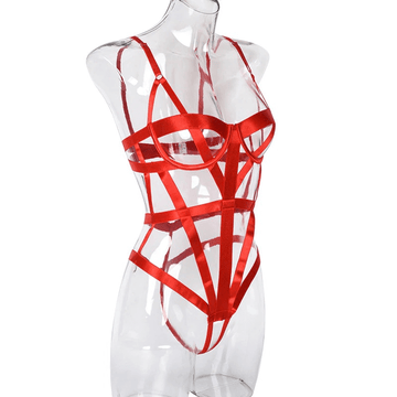 Sexy Women's Strappy Body Harness / Nylon Bodysuit in Alternative Style - EVE's SECRETS